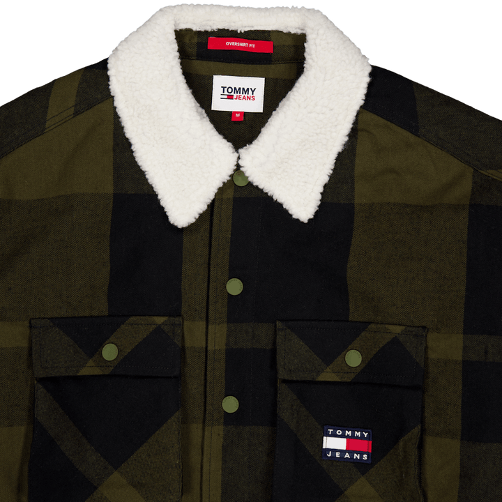 Tjm Check Sherpa Lined Overshi Mr1 - Drab