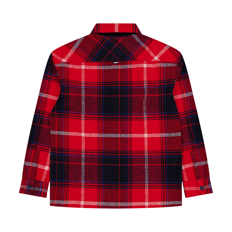 Tjm Sobrecamisa De Cuadros Cepillada Xnl - Cuadros Carmesí Profundo