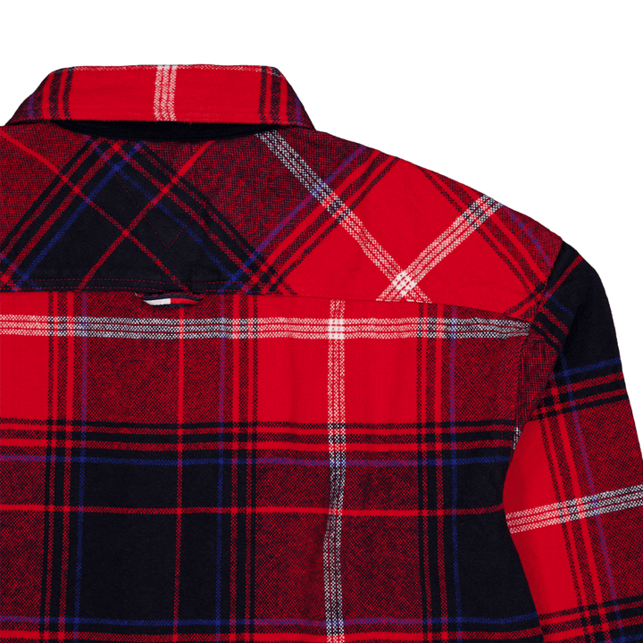 Tjm Sobrecamisa De Cuadros Cepillada Xnl - Cuadros Carmesí Profundo