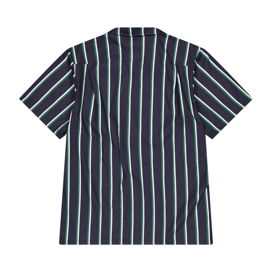 Koszula obozowa w drobne paski zielono-biała