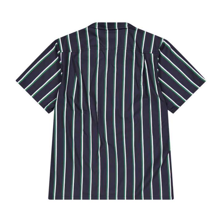 Koszula obozowa w drobne paski zielono-biała