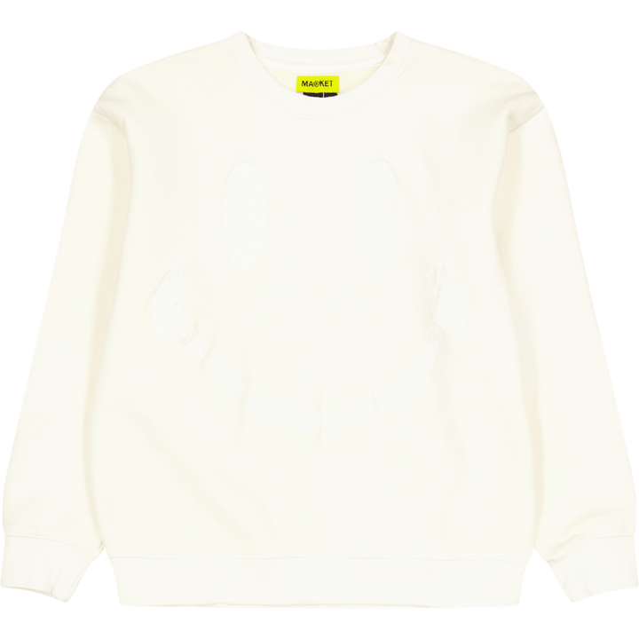 Pull ras du cou surdimensionné Smiley Crème