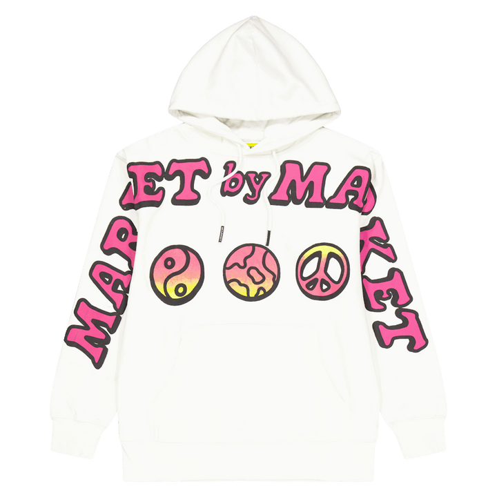 Sweat à capuche Cali Lock Peace Crème