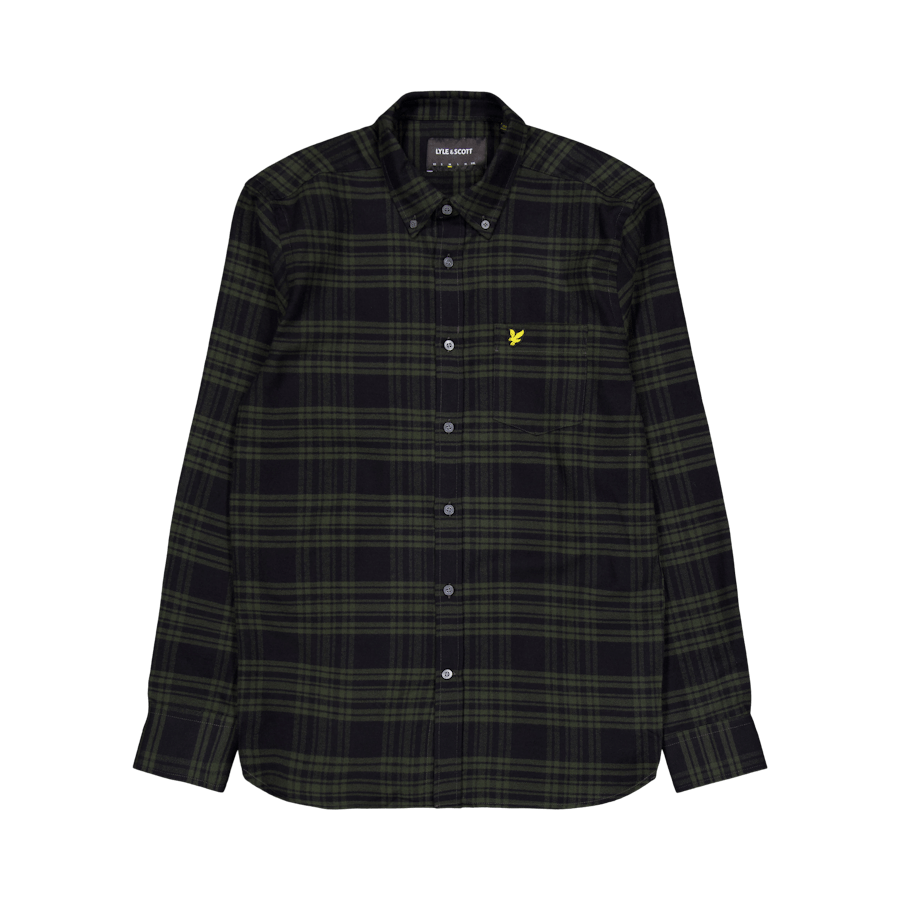 Karo-Flanellhemd W995 Bergmoos