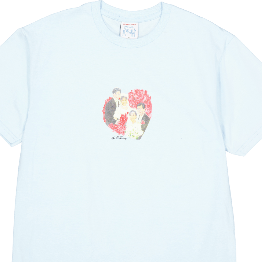 T-shirt Double Mariage Bleu Clair