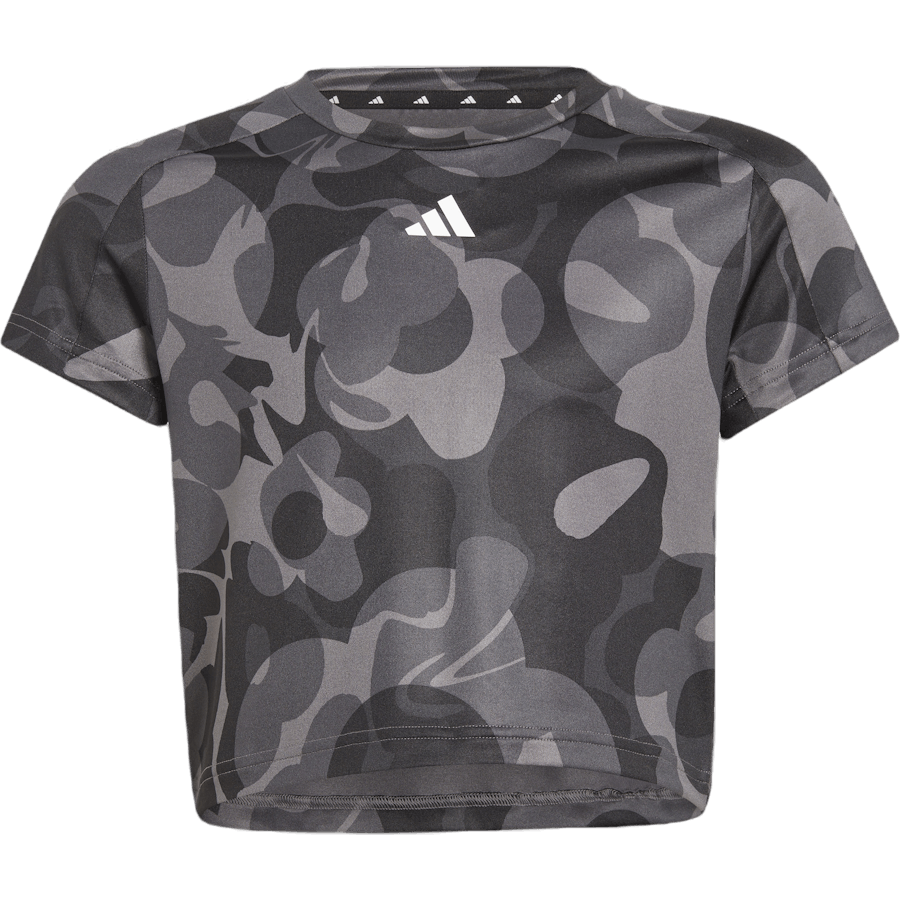 T-shirt court imprimé saisonnier Essentials AEROREADY pour enfant, noir