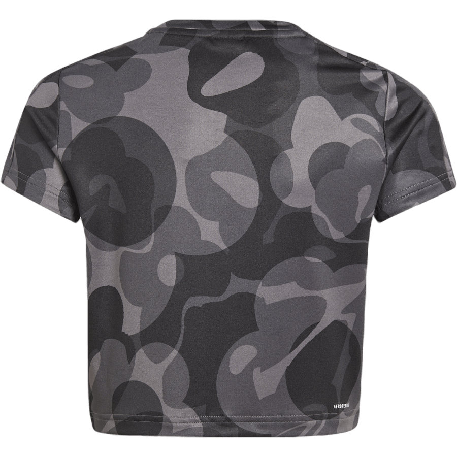 T-shirt court imprimé saisonnier Essentials AEROREADY pour enfant, noir