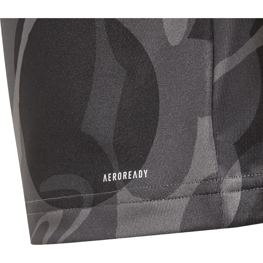 T-shirt court imprimé saisonnier Essentials AEROREADY pour enfant, noir