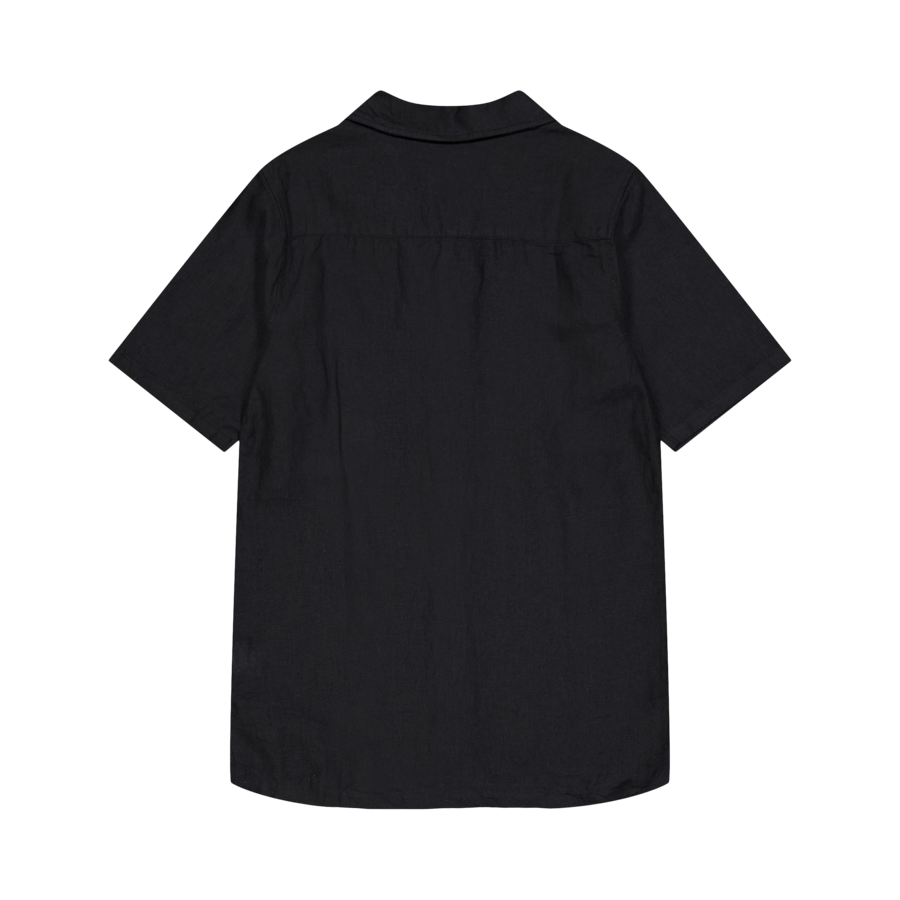 Leinen-Camp-Hemd Schwarz