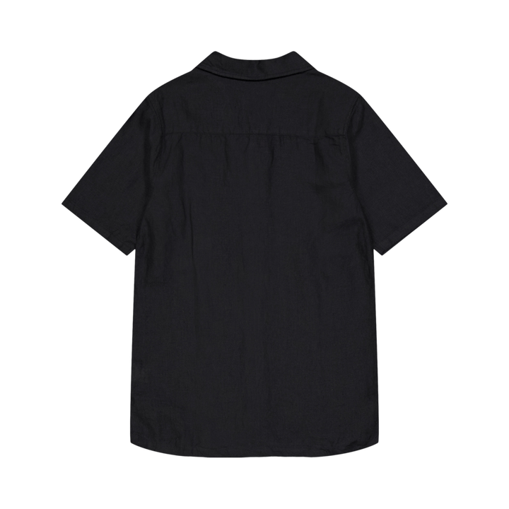 Leinen-Camp-Hemd Schwarz