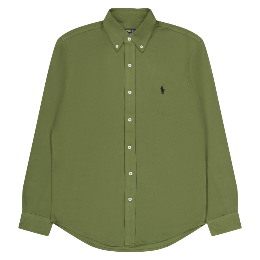 Chemise en maille légère couleur sauge foncé