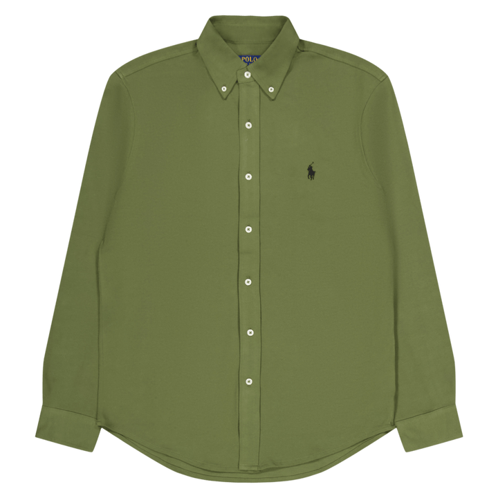 Chemise en maille légère couleur sauge foncé