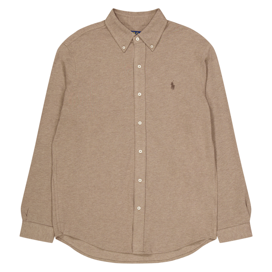 Chemise en maille légère taupe foncé chiné
