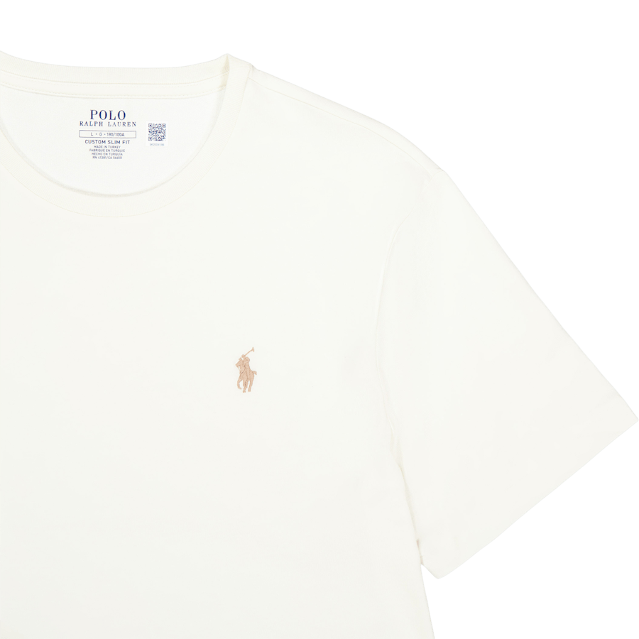 Vlastné tričko Slim Fit Jersey Crewneck T-Shirt Parchment Cream