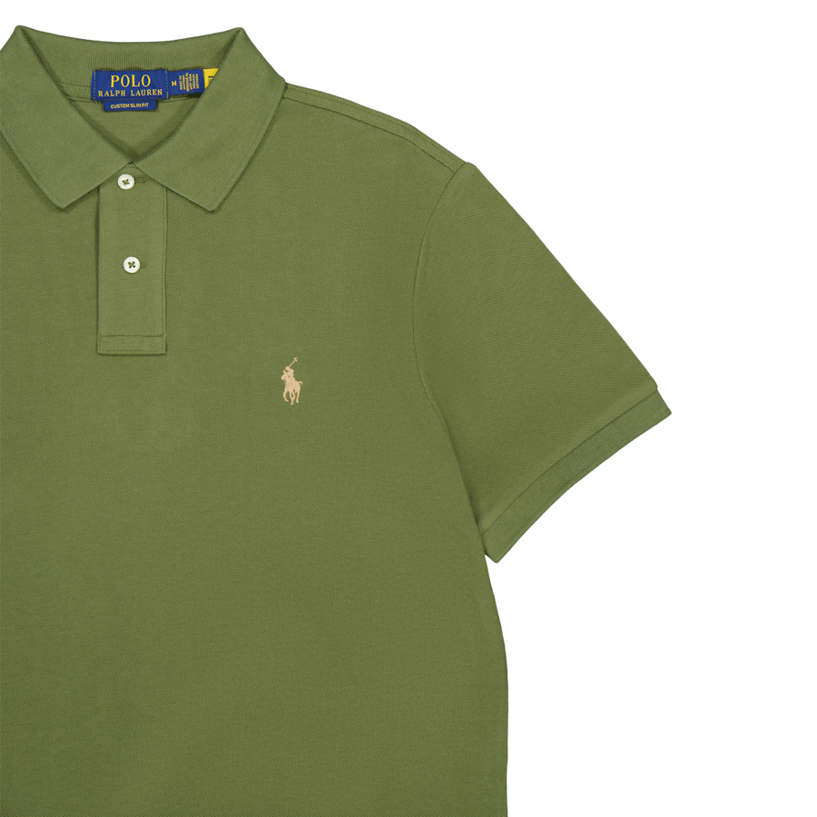 Custom Slim Fit Mesh Polo Shirt Dark Sage