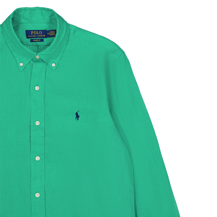 Linskjorte med spesialtilpasset passform Grasshopper Green