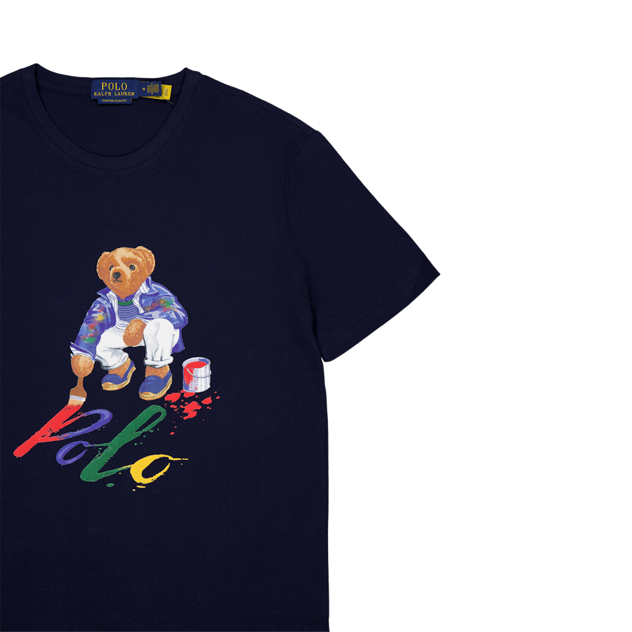Custom Slim Fit Polo Bear Jersey T-shirt Cruise Navy Paint Bear