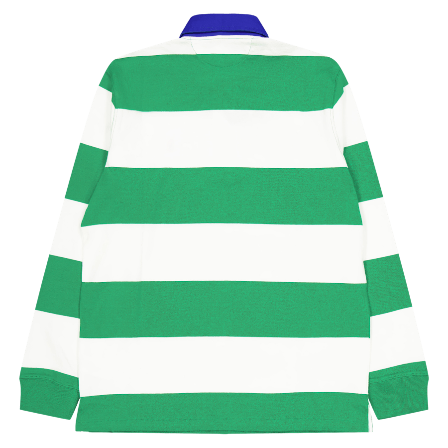 Classic Fit Striped Jersey Rugby Shirt Stem / White