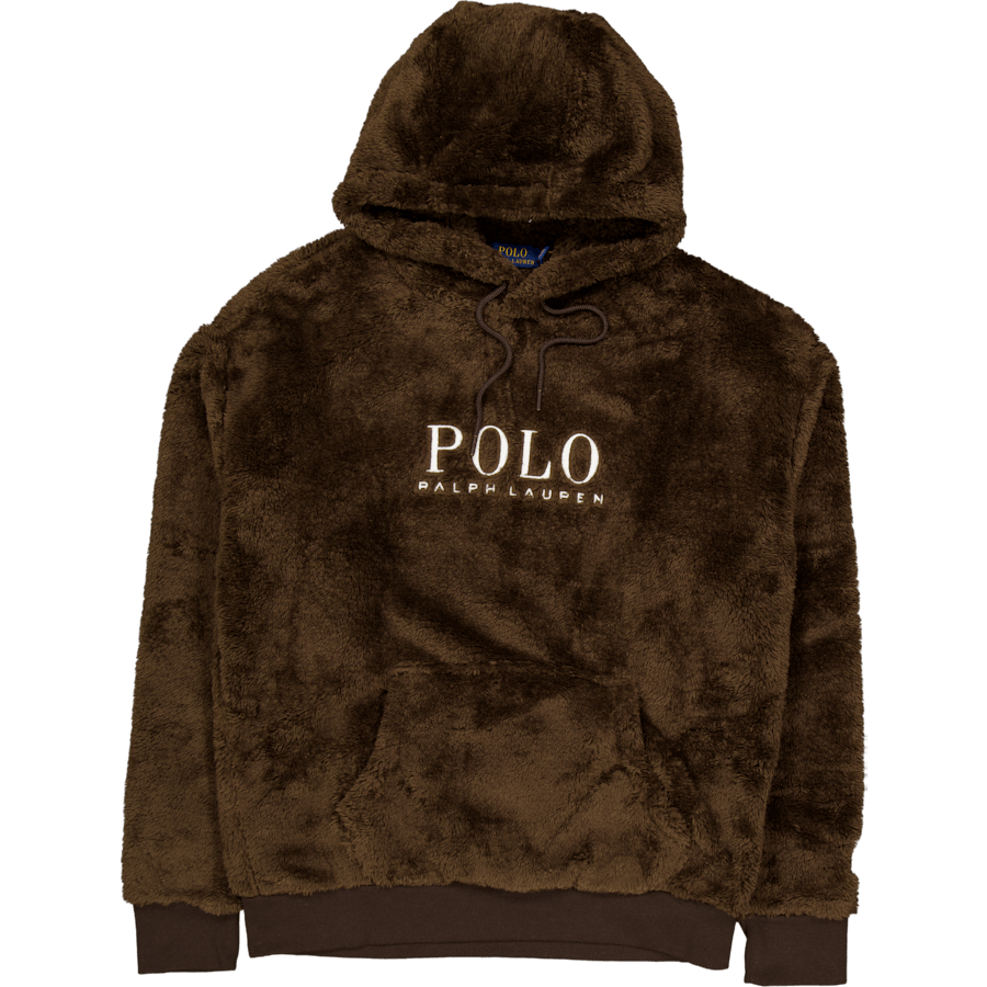 Mikina s kapuco Pile Fleece Hoodie Dark Beech z izvezenim logotipom