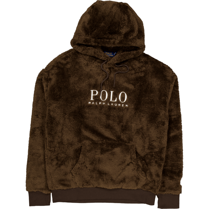 Mikina s kapuco Pile Fleece Hoodie Dark Beech z izvezenim logotipom