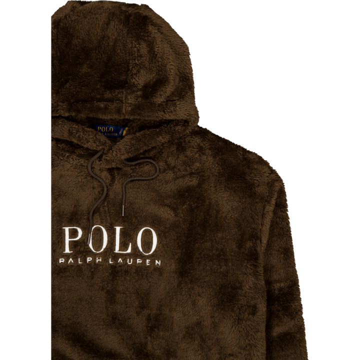 Mikina s kapuco Pile Fleece Hoodie Dark Beech z izvezenim logotipom