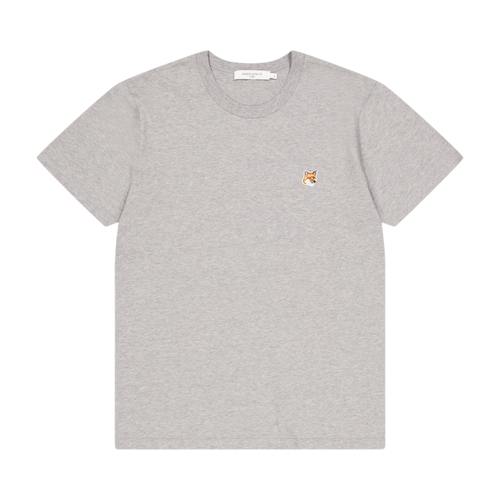 T-shirt clássica com emblema de cabeça de raposa Melange cinzenta