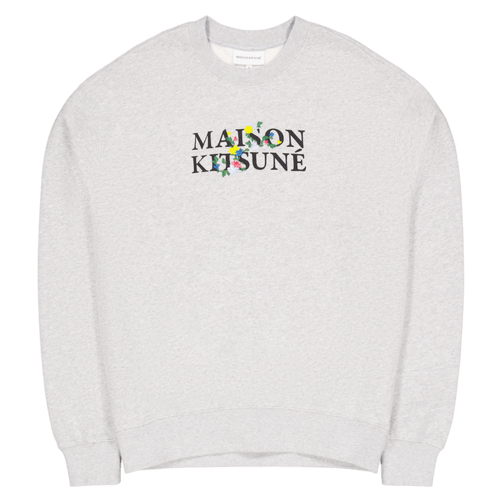 Maison Kitsune Blumen Komfort Grau Melange
