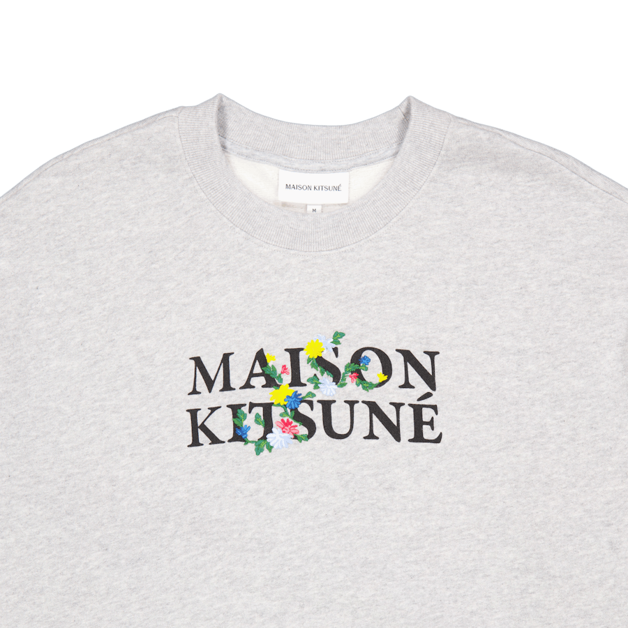 Maison Kitsune Blumen Komfort Grau Melange