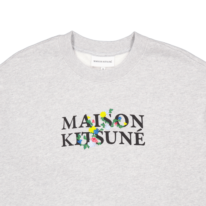 Maison Kitsune Blumen Komfort Grau Melange