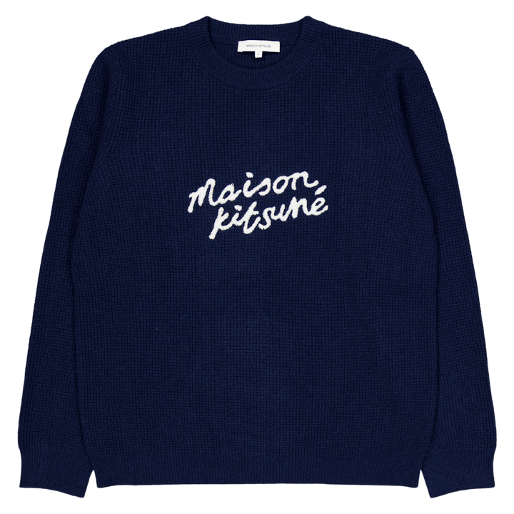 Maison Kitsune Handschrift Com Tinte Blau