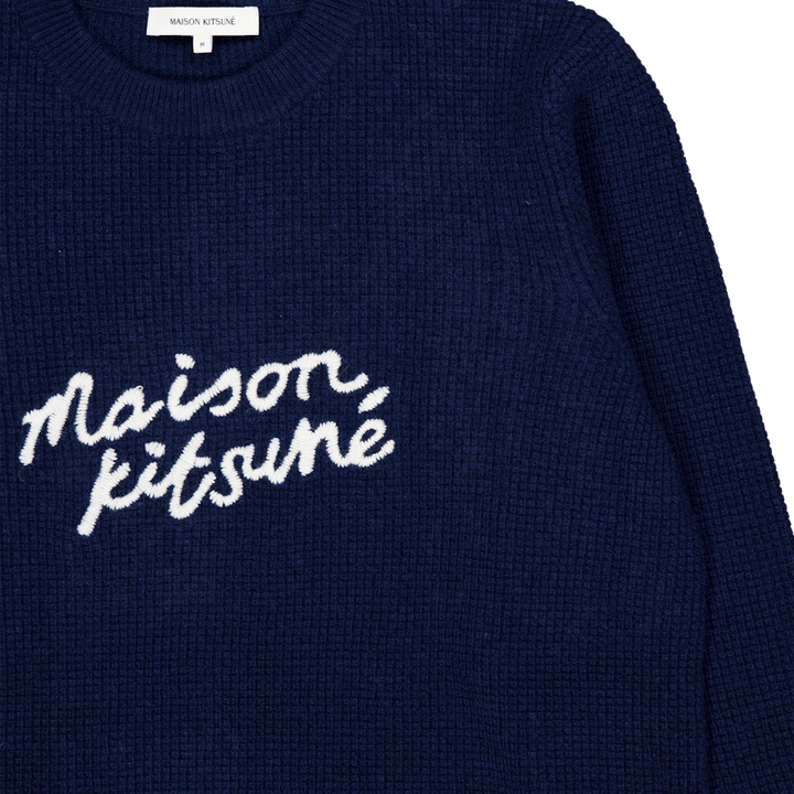 Maison Kitsune Handschrift Com Tinte Blau