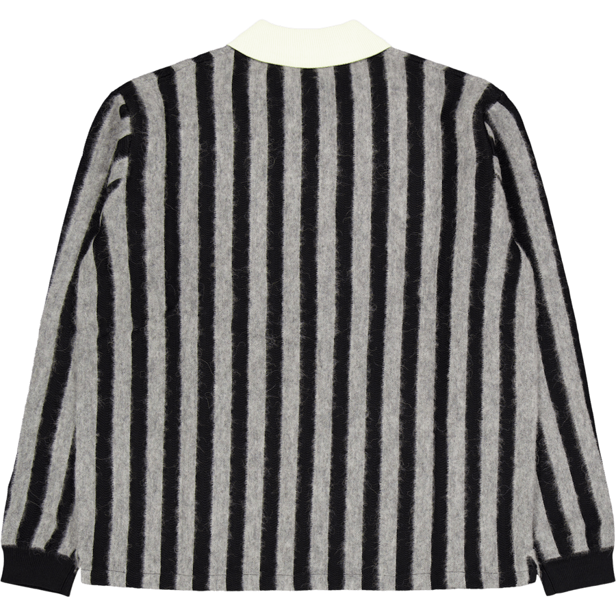 Gestreiftes Comfort Polo Schwarz/Stein