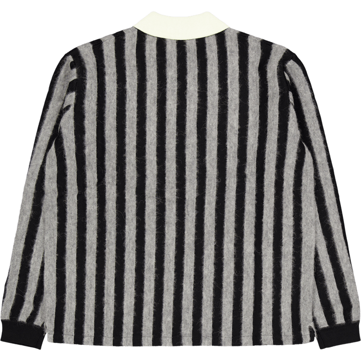 Gestreiftes Comfort Polo Schwarz/Stein