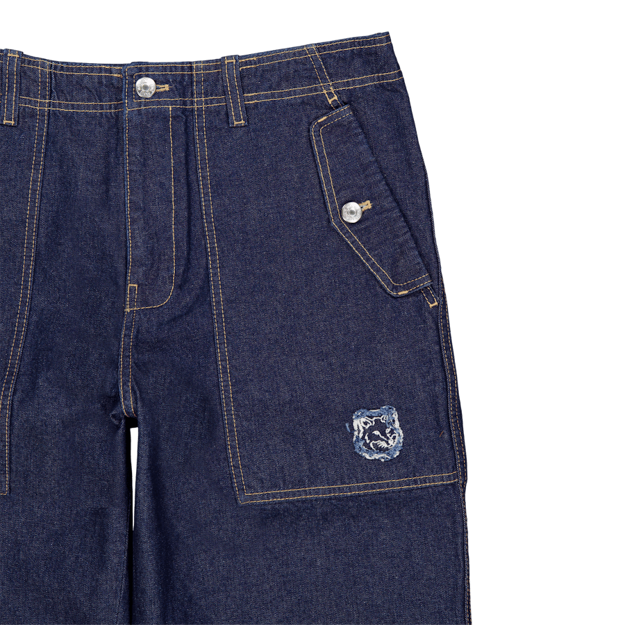 Pantalon de travail indigo délavé