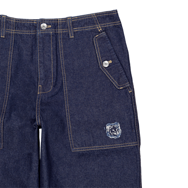 Pantalon de travail indigo délavé