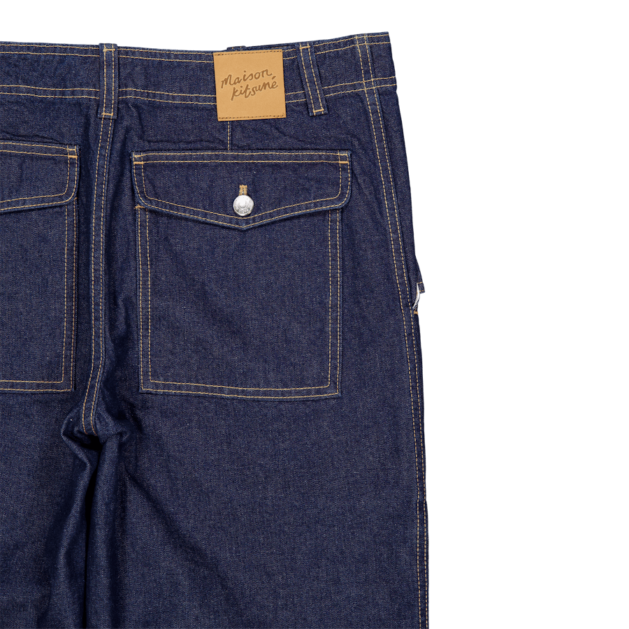 Pantalon de travail indigo délavé