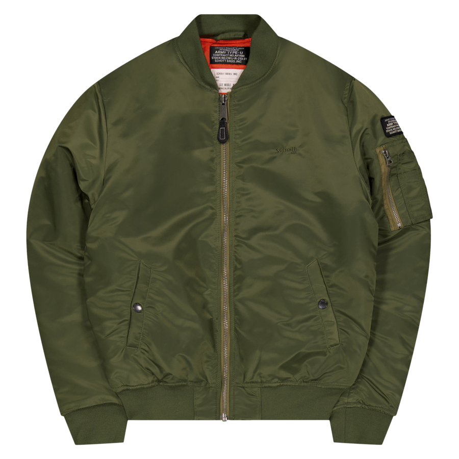 jacket bomber schott nylon eco army kaki – Footway.com