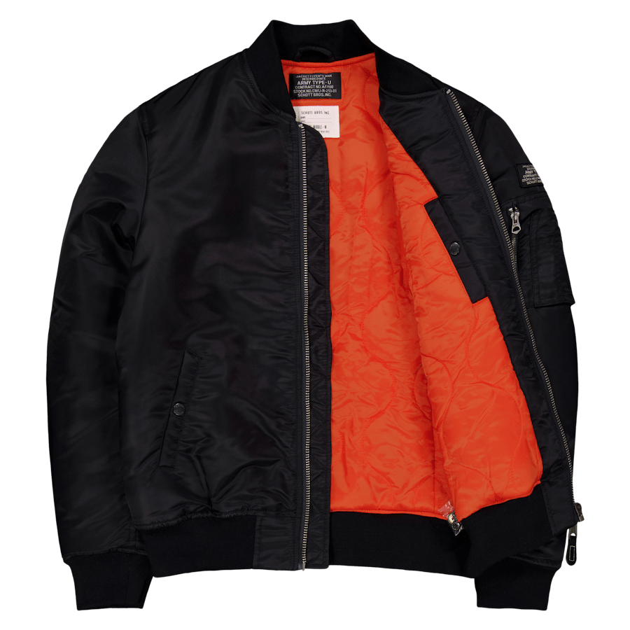 Chaqueta Bomber Schott Nylon Eco Negro