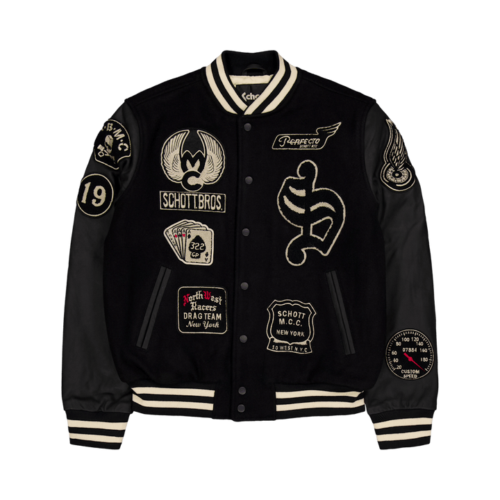 Teddy Avec Badges Schott Negro/negro