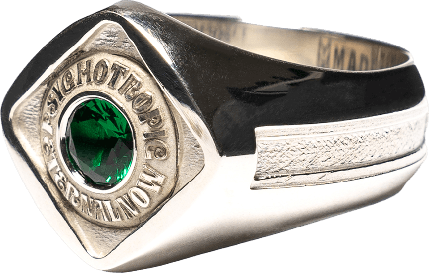 Psykotropklassring Silver 925/emerald