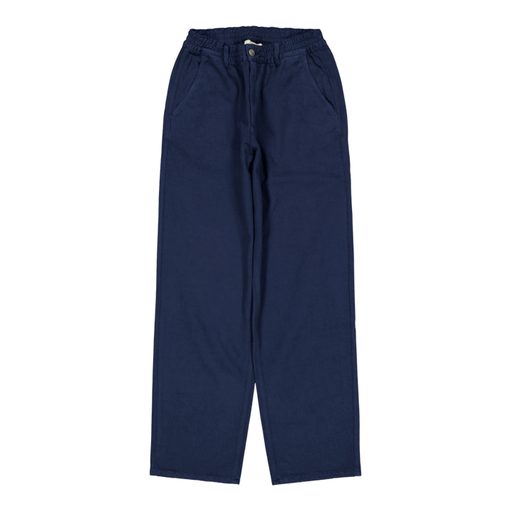 Pantalon en sergé d'argile bleu marine
