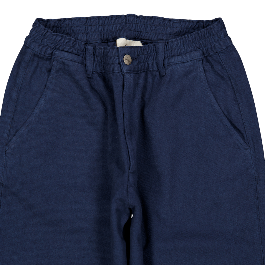 Pantalon en sergé d'argile bleu marine