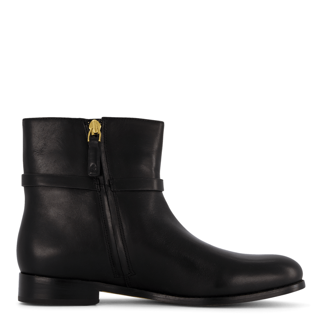 Briela Burnished Leather Bootie Black