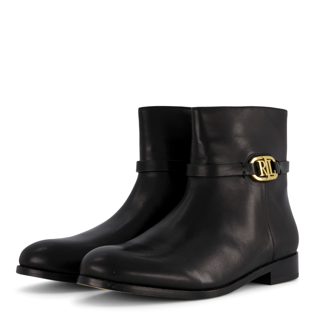Briela Burnished Leather Bootie Black