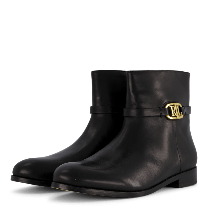 Briela Burnished Leather Bootie Black