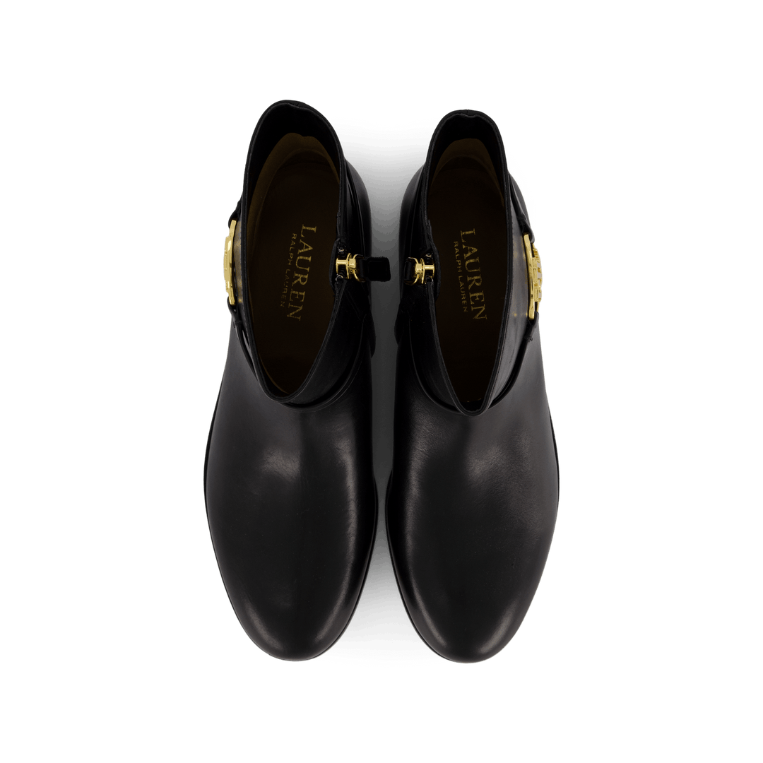 Briela Burnished Leather Bootie Black