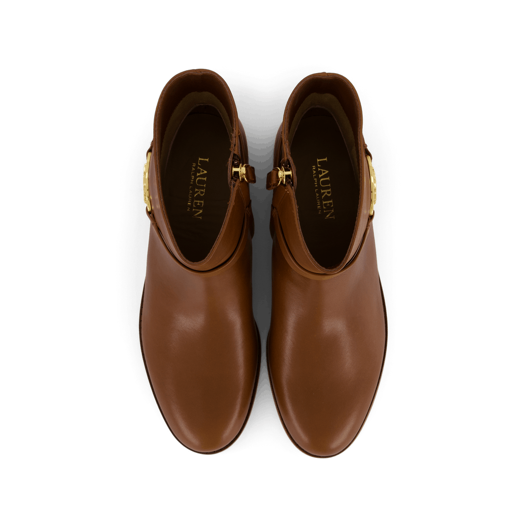 Briela Brüniertes Leder Bootie Deep Saddle Tan