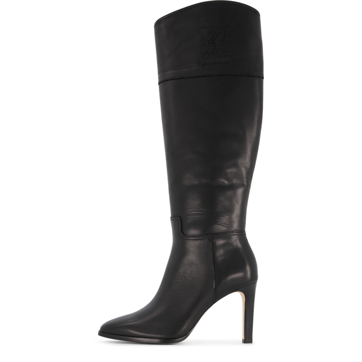 Page Brünierter Lederstiefel Schwarz