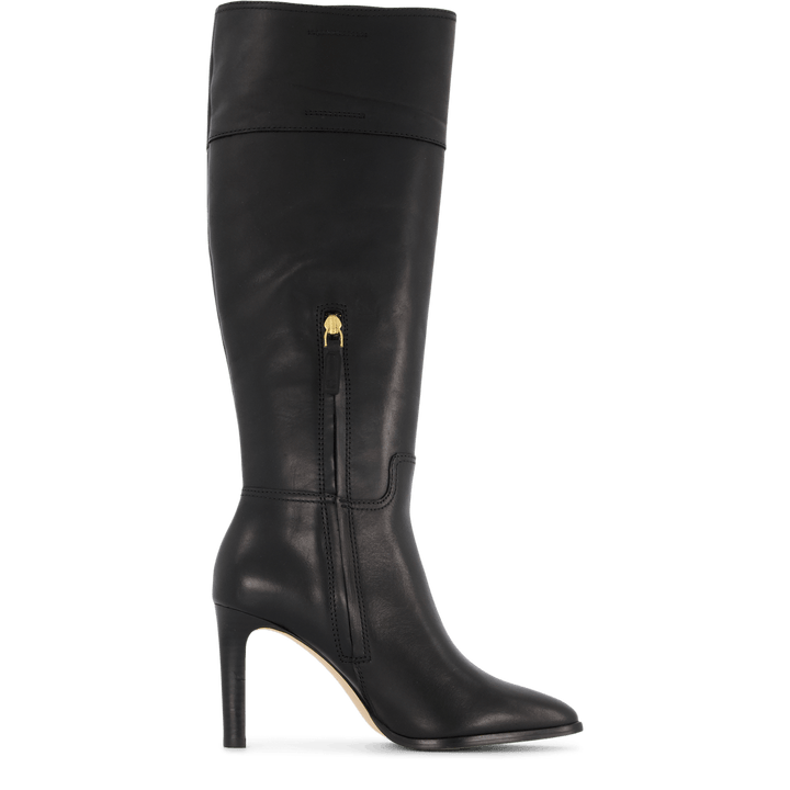 Page Brünierter Lederstiefel Schwarz