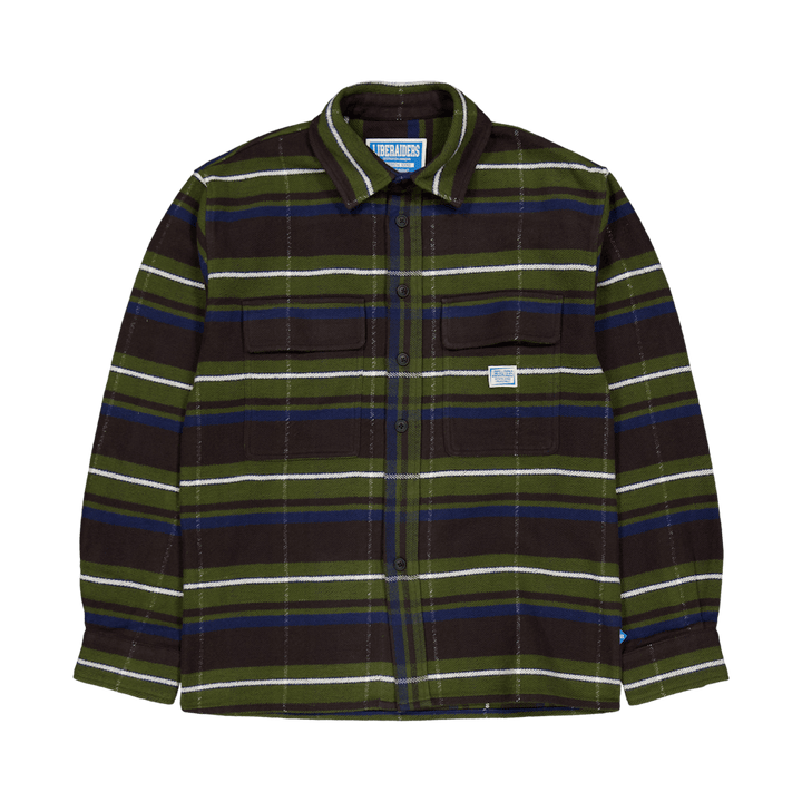 Stripe Flannel Shirt Green